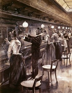 ベルリン中央電話交換所、1890年頃